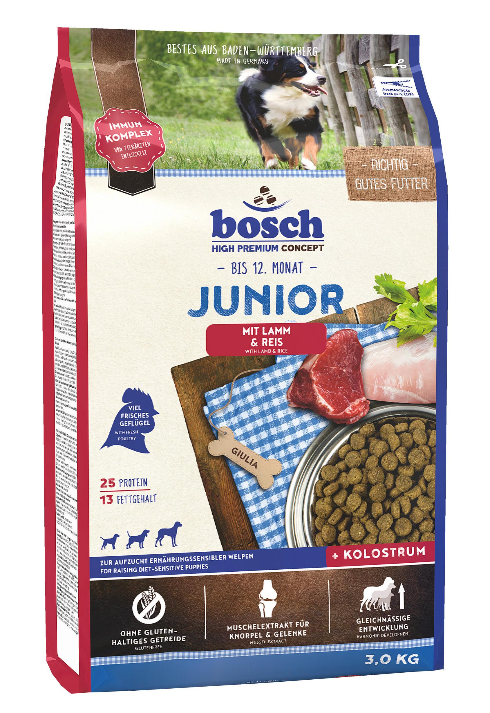 Корм для собак Bosch HPC Junior with Lamb & Rice для щенков с чувствительным пищеварением 3 кг