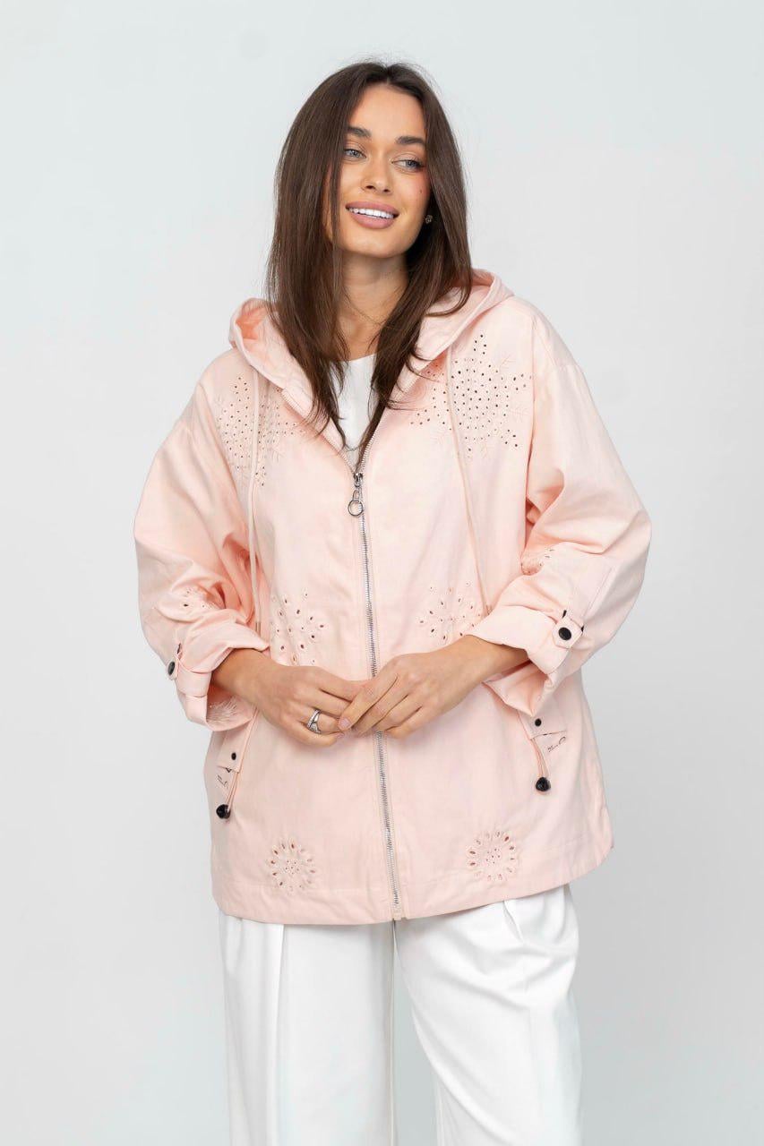 Ветровка-толстовка женская Ришелье 6XL Персиково-розовый (33298371)