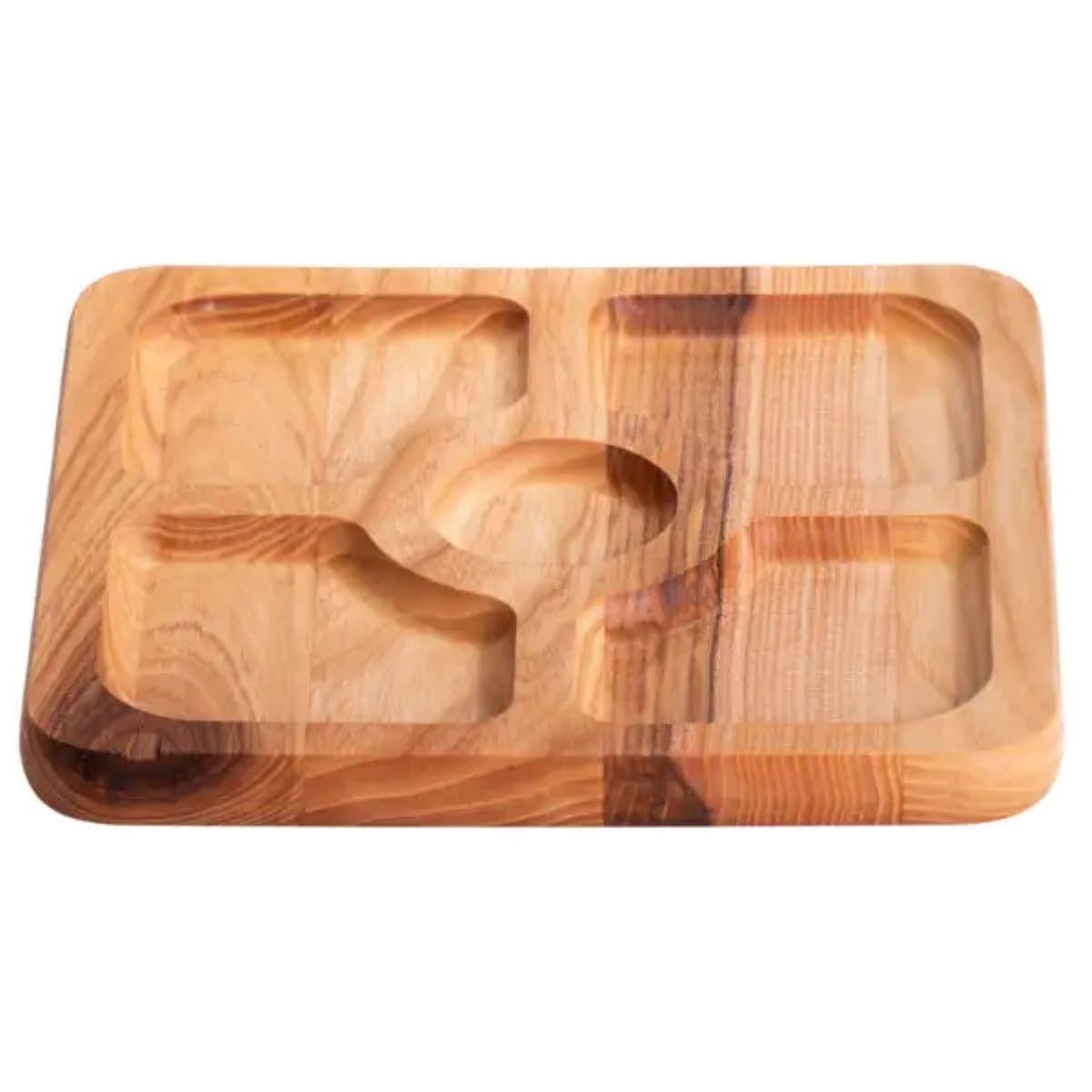 Менажница на 5 секций деревянная 25х25 см (T43W250)