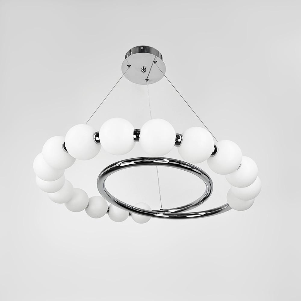 Люстра підвісна із білими кульками Ø 60 см (F 603-600 CH) - фото 3