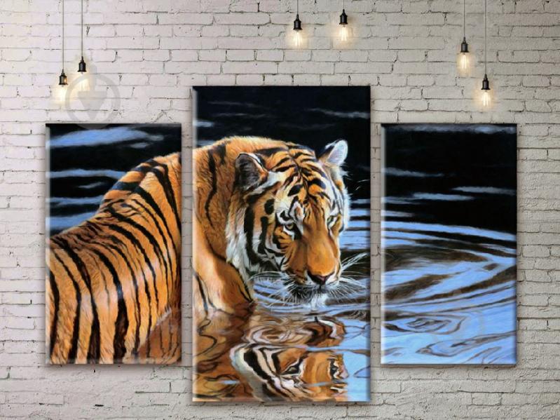 Модульная картина Тигр ADJ0060 размер 120 х 180 см
