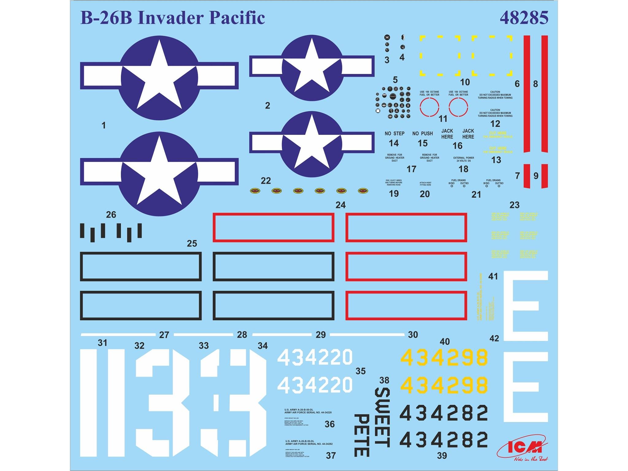 Сборная модель ICM A-26В Invader На Тихоокеанском театре американский бомбардировщик II СВ (48285) - фото 12