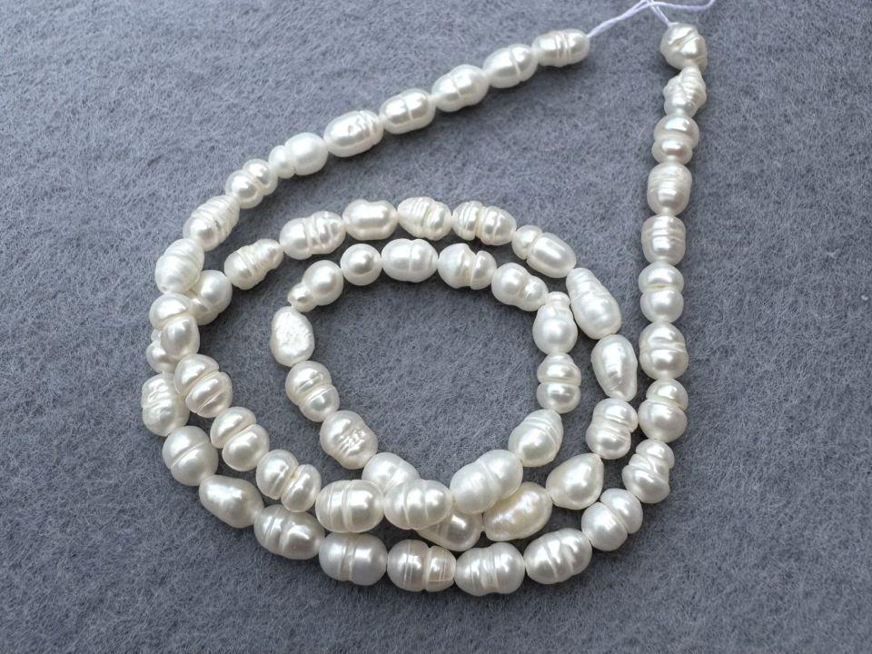 Жемчуг речной для ожерелья 4х6 мм