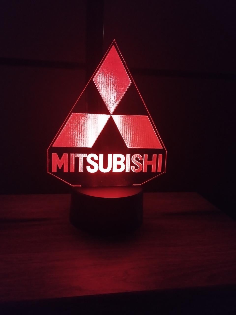 3d-ночник Mitsubishi логотип несколько подсветок/на пульте (2135570086)