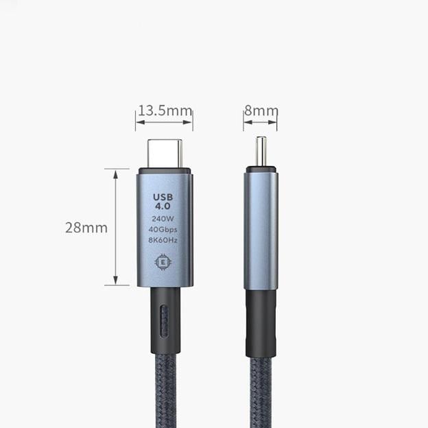 Кабель USB-С 4 PD з дисплеєм Daguaika 240 W 40Gbps Thunderbolt 3/4 (127033) - фото 5