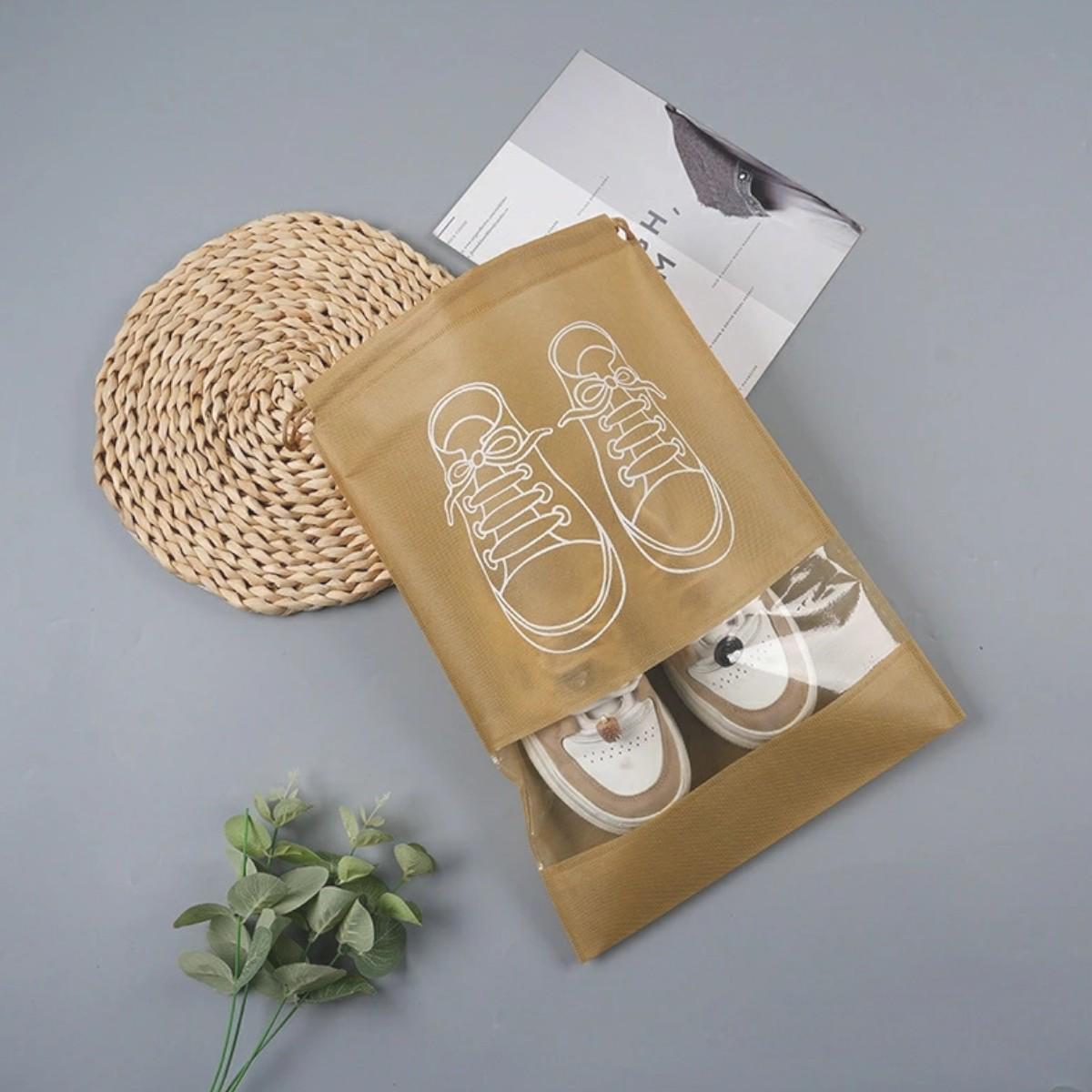 Чехол для хранения и перевозки обуви Shoe Bag на затяжках с окошком 32х44 см (WW58742-4) - фото 3