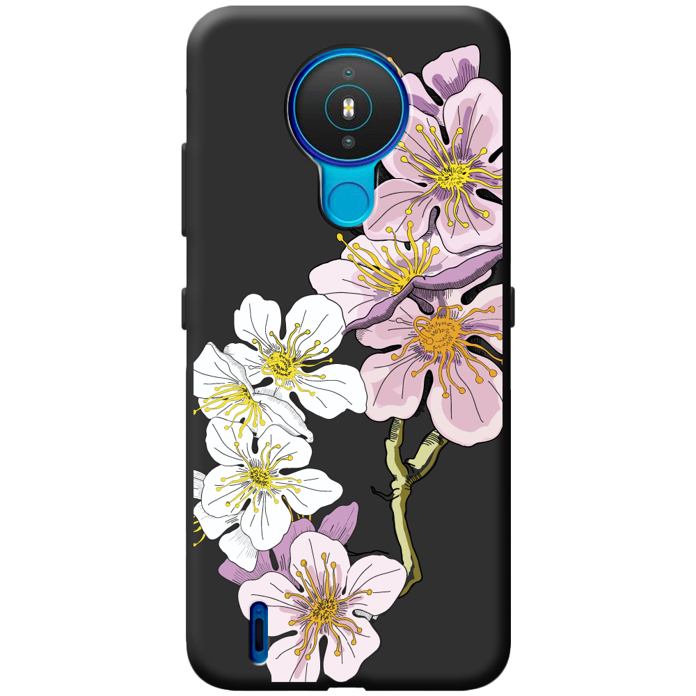 Чехол Boxface Nokia 1.4 Cherry Blossom Черный силикон (42377-cc4-43221)