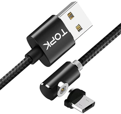 Кабель магнитный Topk TK51i-VER2 MicroUSB 1 м Black (1378272) Кабель магнитный Topk TK51i-VER2 MicroUSB 1 м Black (1378272)