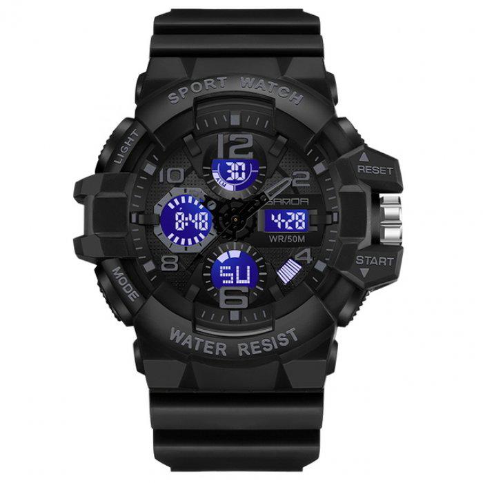 Годинник наручний чоловічий Sanda River Black (1458)