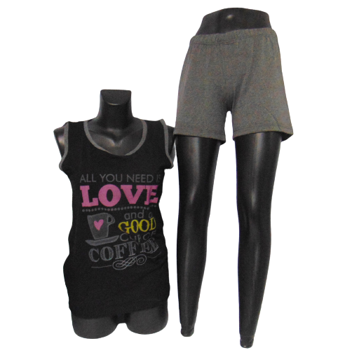 Пижама женская майка/шорты Miss Wonder 50391 L-XL Серый (1870645881) Пижама женская майка/шорты Miss Wonder 50391 L-XL Серый (1870645881)