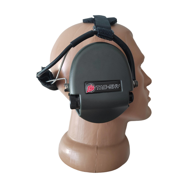 Навушники активні Tac-Sky Neckband Headset1 2L SNR 22 дБ IP65 2хAAA Olive (uarm026-neckband-FG) - фото 4