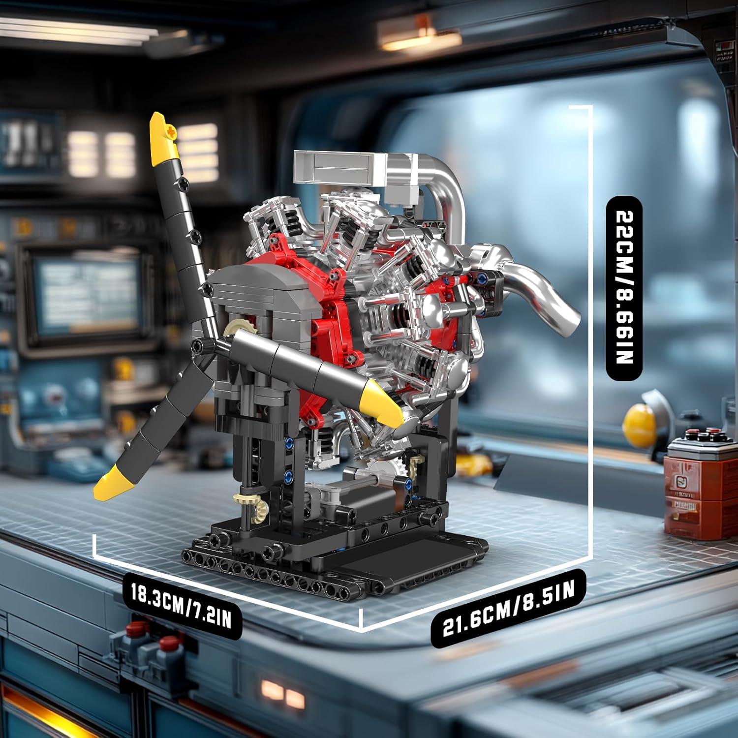Конструктор Radial Aviation Engine Mould King Двигатель авиационный радиальный моторизованный 1147 дет. (10211) - фото 2 Конструктор Radial Aviation Engine Mould King Двигатель авиационный радиальный моторизованный 1147 дет. (10211) - фото 2