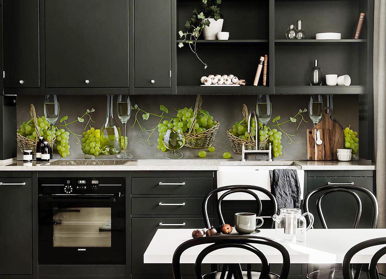 Кухонный фартук Белый виноград из самоклеющейся виниловой пленки 60х300 см Зеленый Кухонный фартук Белый виноград из самоклеющейся виниловой пленки 60х300 см Зеленый