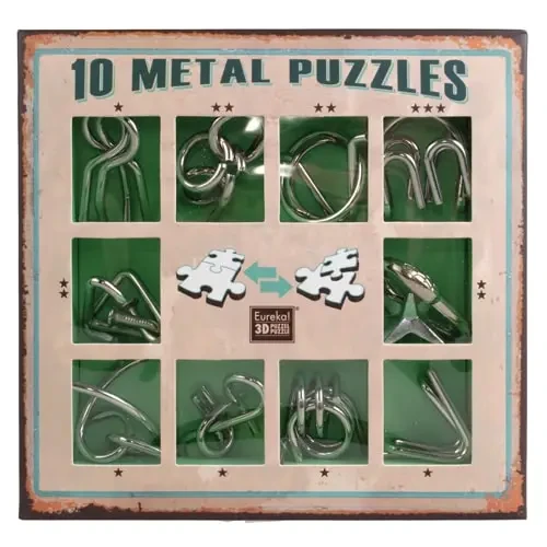 Набір металевих головоломок Metal Puzzle Green Eureka 10 шт. - фото 2 Набір металевих головоломок Metal Puzzle Green Eureka 10 шт. - фото 2