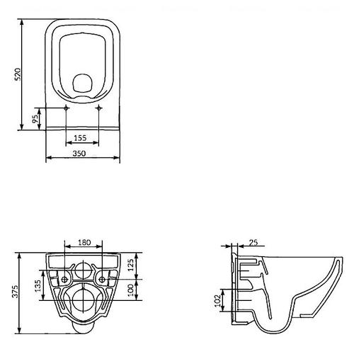 Унітаз підвісний Cersanit Crea K114-016 безобідковий без сидіння (247001) - фото 5 Унітаз підвісний Cersanit Crea K114-016 безобідковий без сидіння (247001) - фото 5
