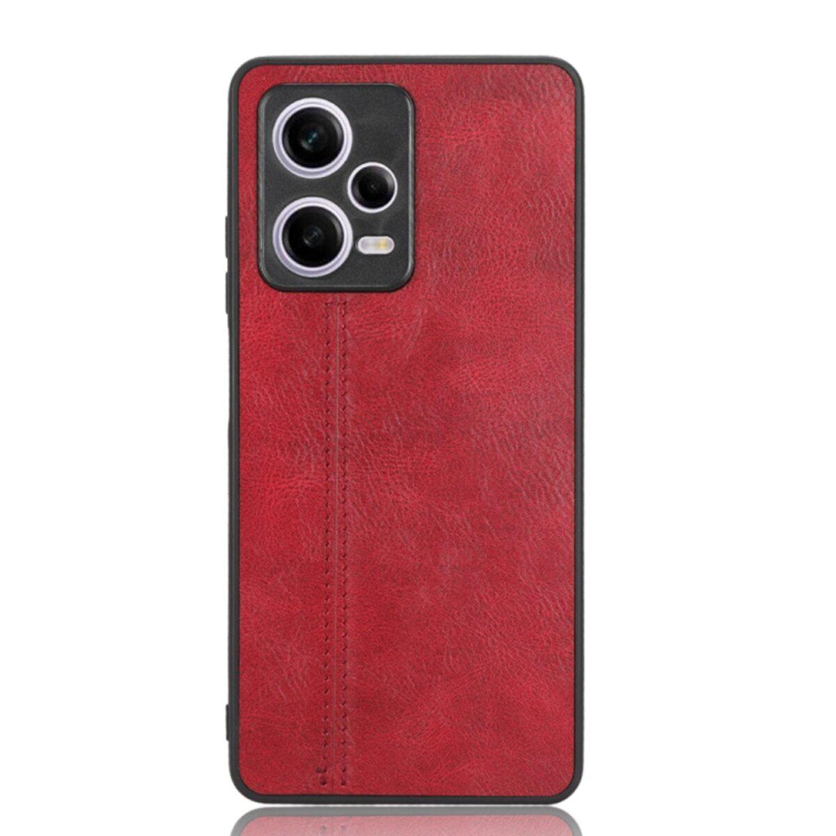 Противоударный чехол для Xiaomi Redmi Note 12 Pro 5G Cosmiс Leather Case Red