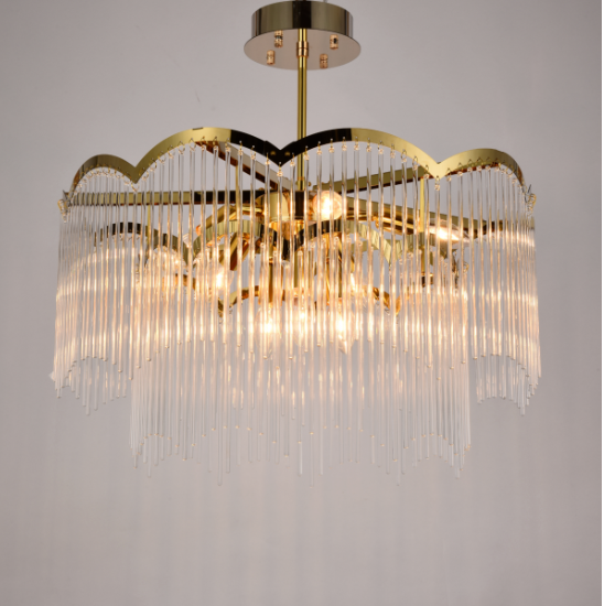 Люстра Sirius с хрустальным плафоном 8 ламп E14 Золотой (5154/600)