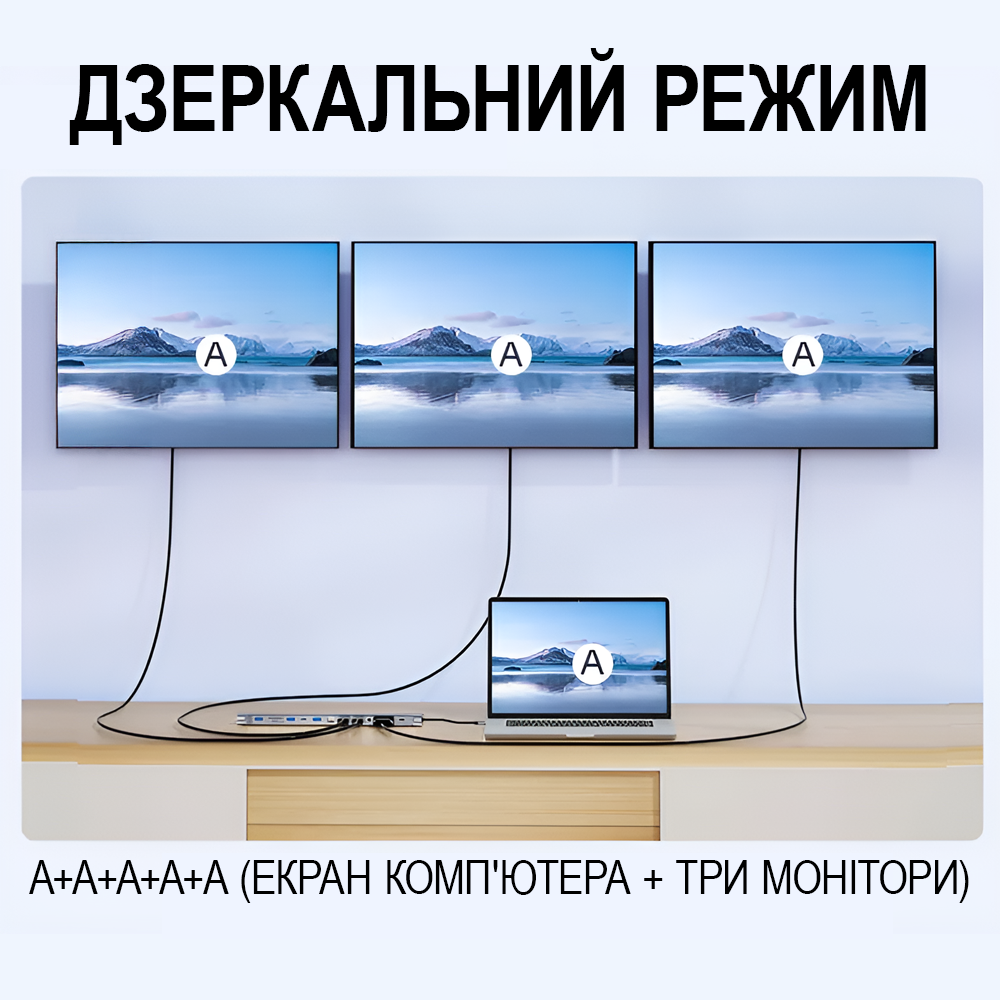 Хаб/подставка многопортовая для ноутбука Addap 12в1 USB Type-C MH-16 HDMI/USB A/PD/USB C/SD/RJ45/VGA 35 мм - фото 5 Хаб/подставка многопортовая для ноутбука Addap 12в1 USB Type-C MH-16 HDMI/USB A/PD/USB C/SD/RJ45/VGA 35 мм - фото 5