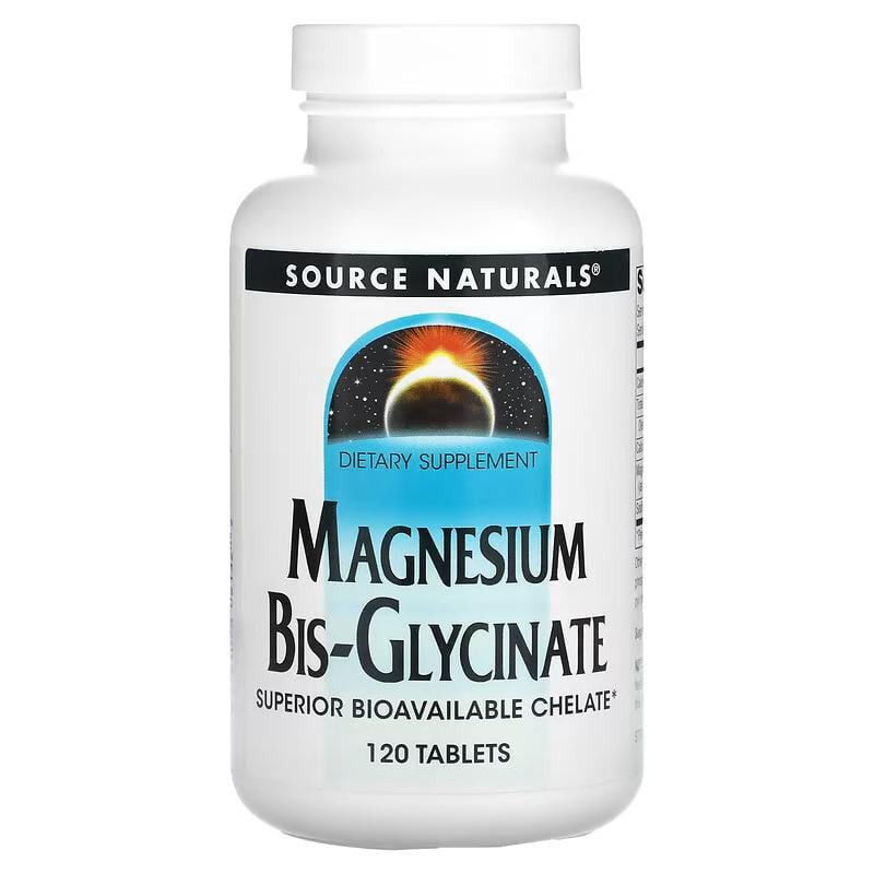 Магний бисглицинат Source Naturals Magnesium Bis-Glycinate 120 Tabs