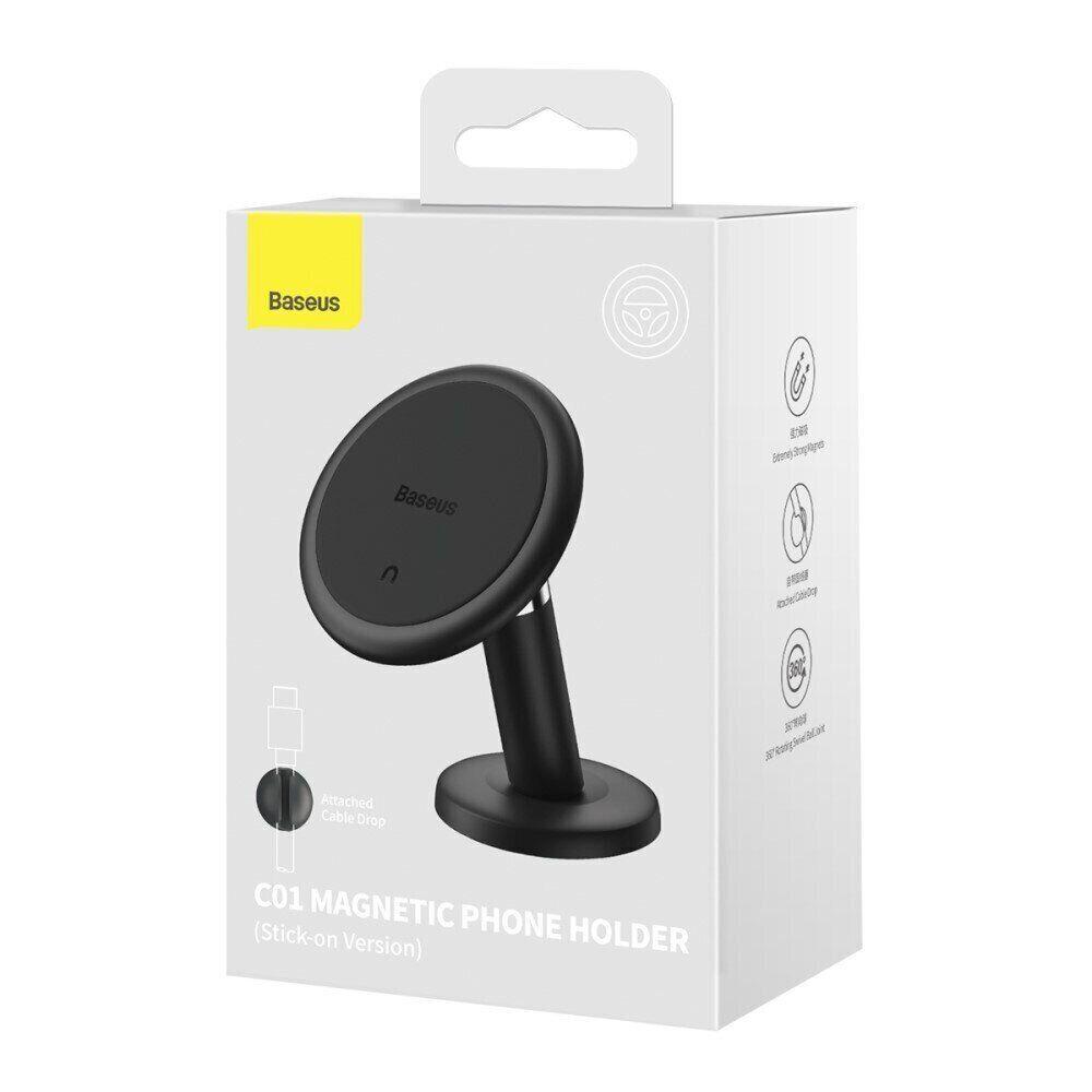 Автодержатель BASEUS C01 Magnetic Phone Holder Stick-on Version SUCC000001 Black - фото 5