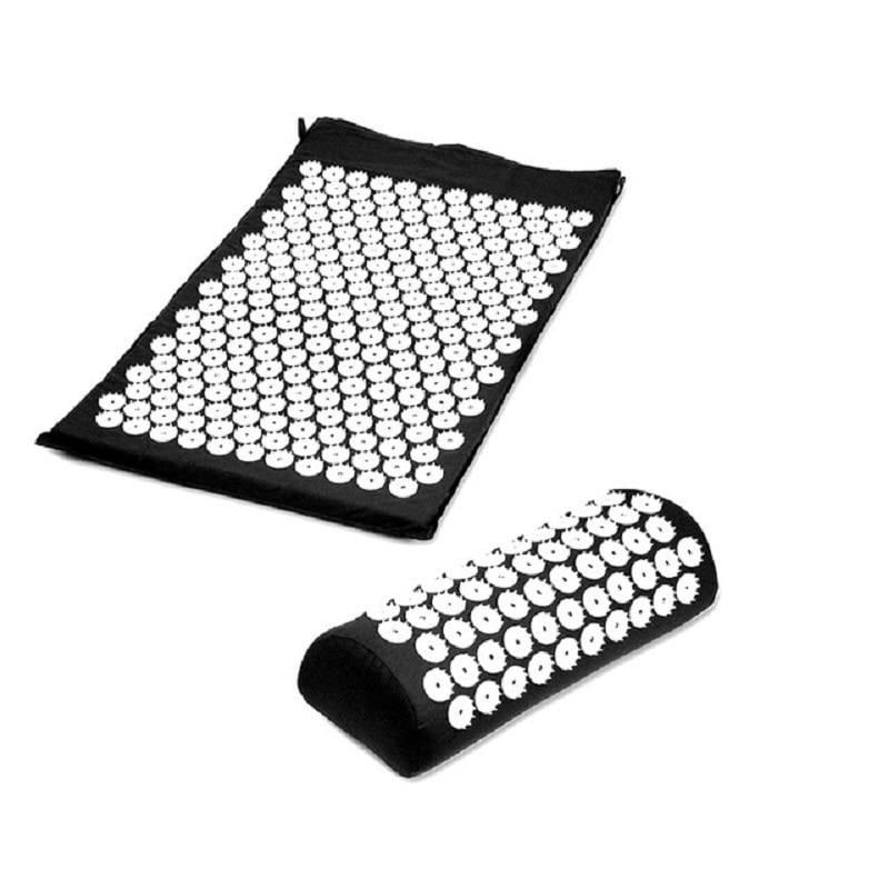 Коврик массажно-акупунктурный Acupressure Mat and Pillow Set с подушкой 64х40 см Черный - фото 2