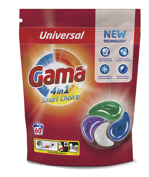 Капсулы для стирки Gama 4в1 универсальные 60 шт. (11012801)