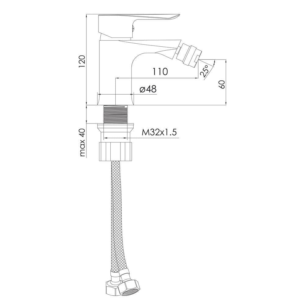 Змішувач для біде Imprese Vaclav 35 мм Нікель (84266) - фото 2 Змішувач для біде Imprese Vaclav 35 мм Нікель (84266) - фото 2