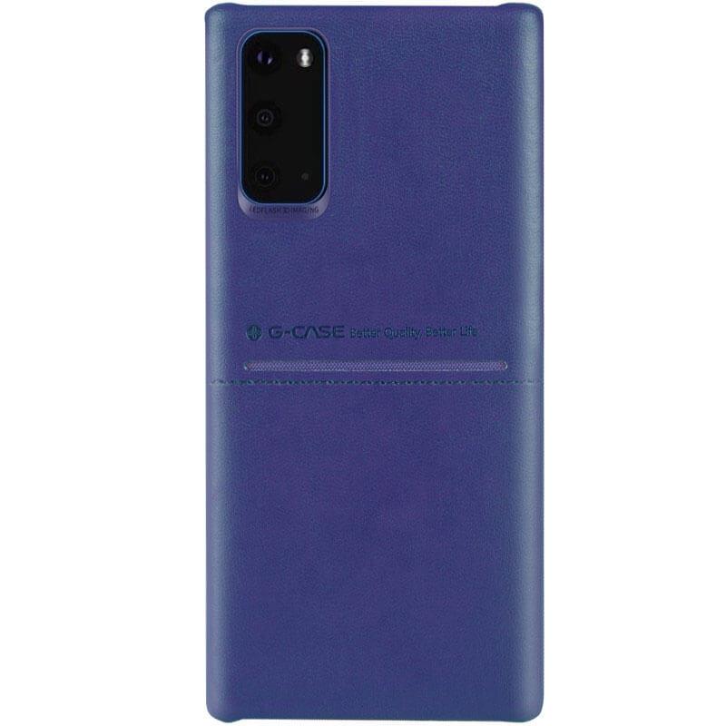 Кожаная накладка G-Case Cardcool Series для Samsung Galaxy S20 Ultra Синий - фото 1