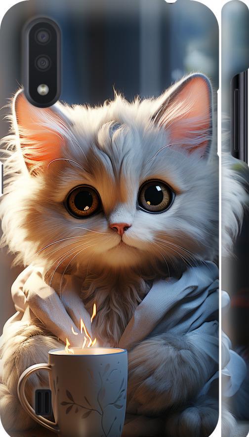 Чехол на Samsung Galaxy A01 A015F White cat (5646m-1842-42517)