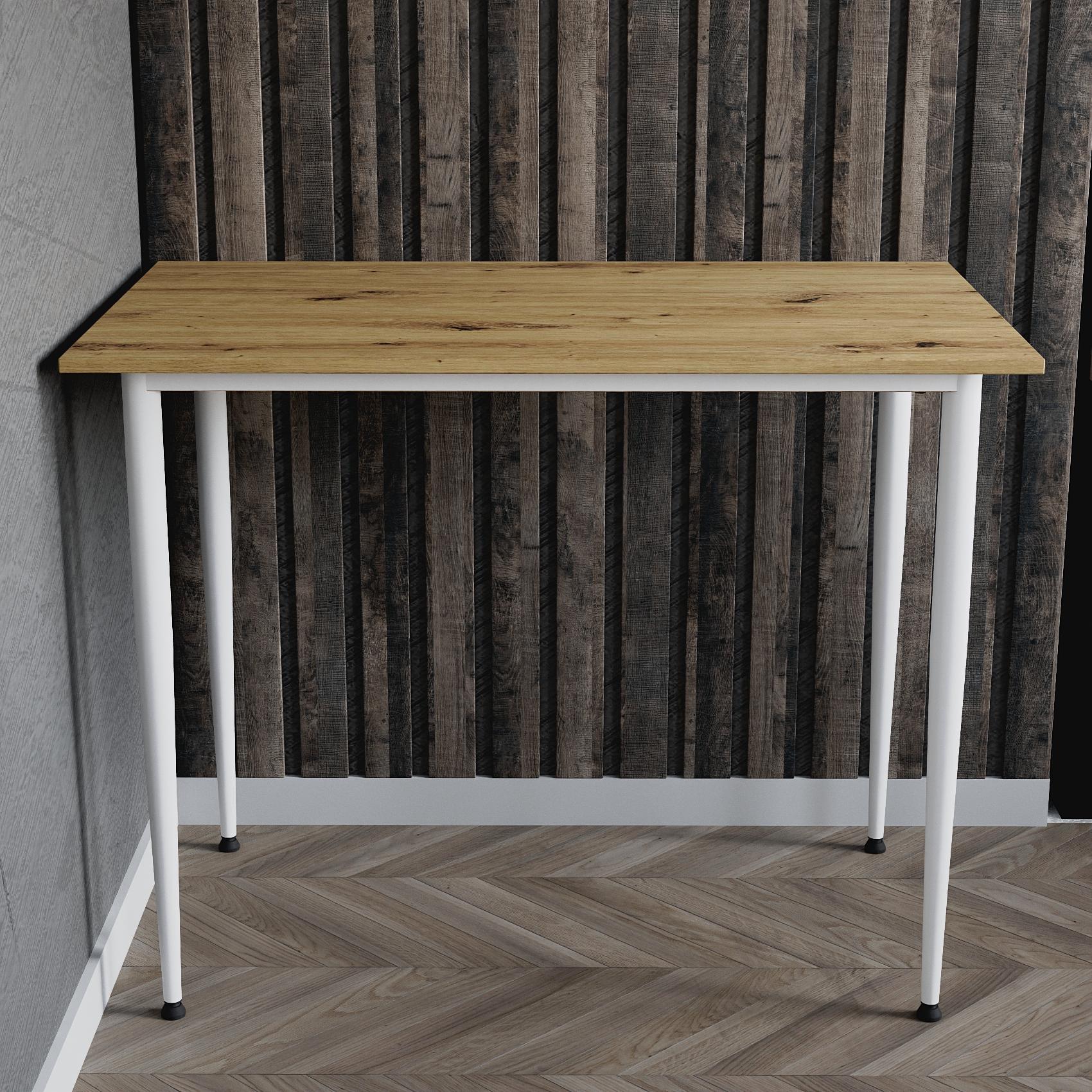Универсальный стол Prime Ferrum-decor 750x1400x700 Белый металл ДСП Дуб Артизан 16 мм (FRD-107738)
