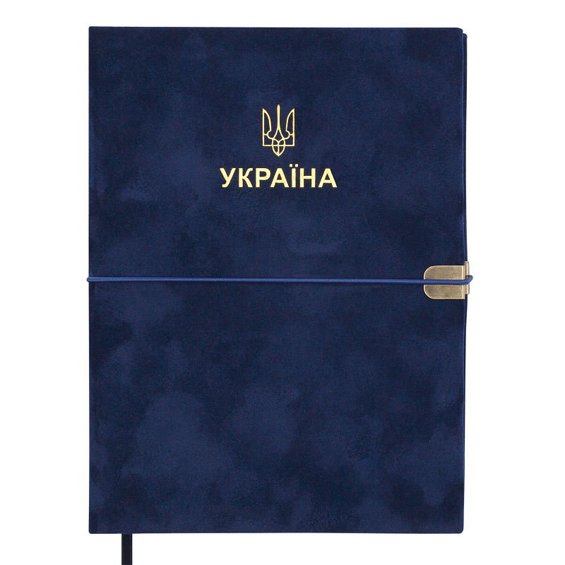Дневник датированный на 2026 р. PATRIOT VELOUR A5 искусственная кожа Синий (BM.21133-02)