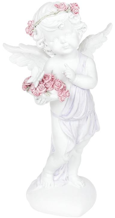 Статуэтка декоративная Ангел в венке из роз 14,1х10,3х25,5 см (BD-887-130)