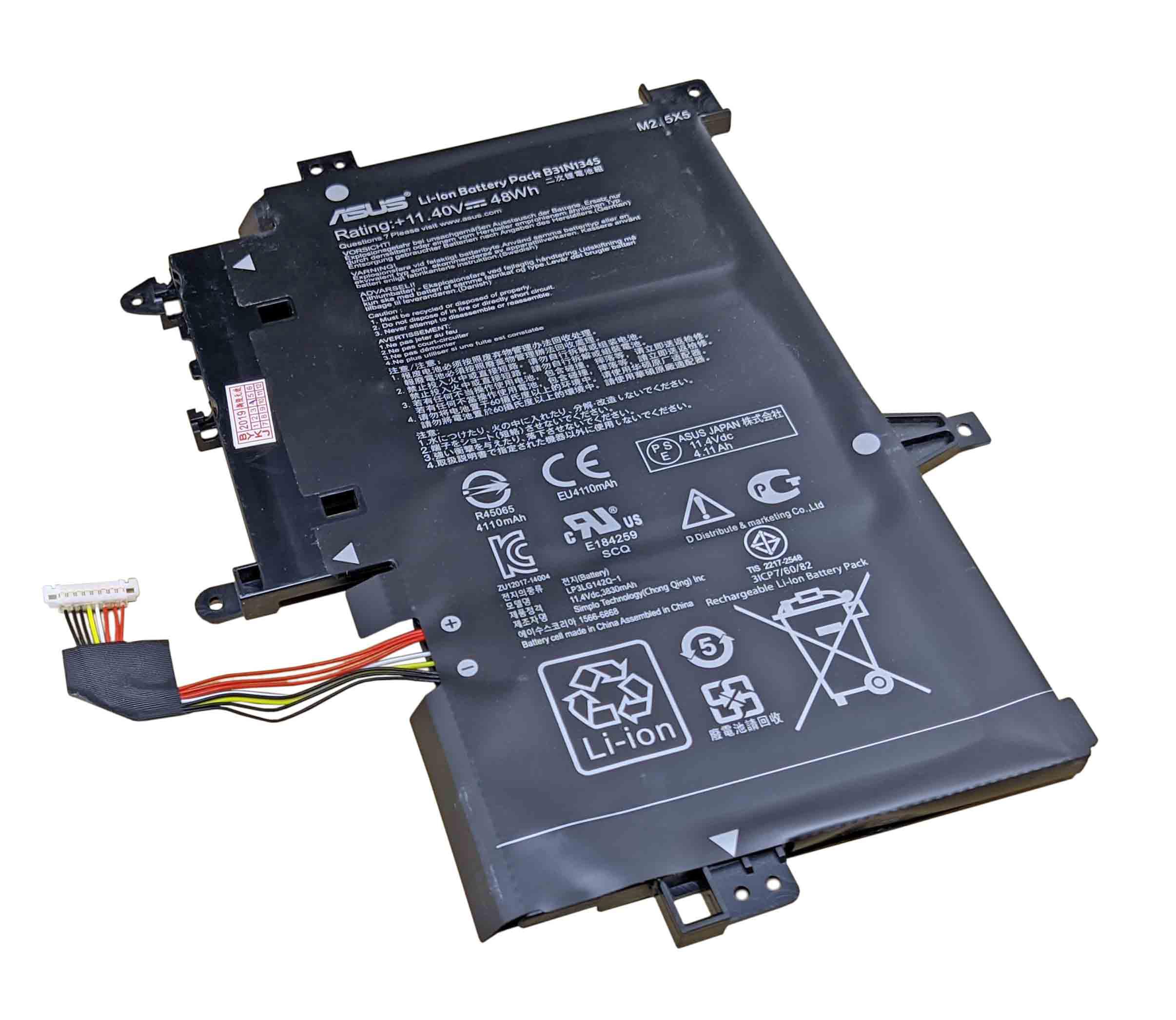 Аккумулятор для ноутбука Asus B31N1345 11,4V 4110 mAh Black