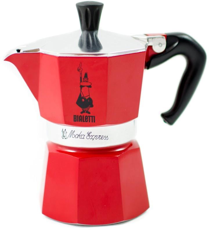 Гейзерна кавоварка Bialetti Moka E Color на 6 чашок Червоний - фото 1