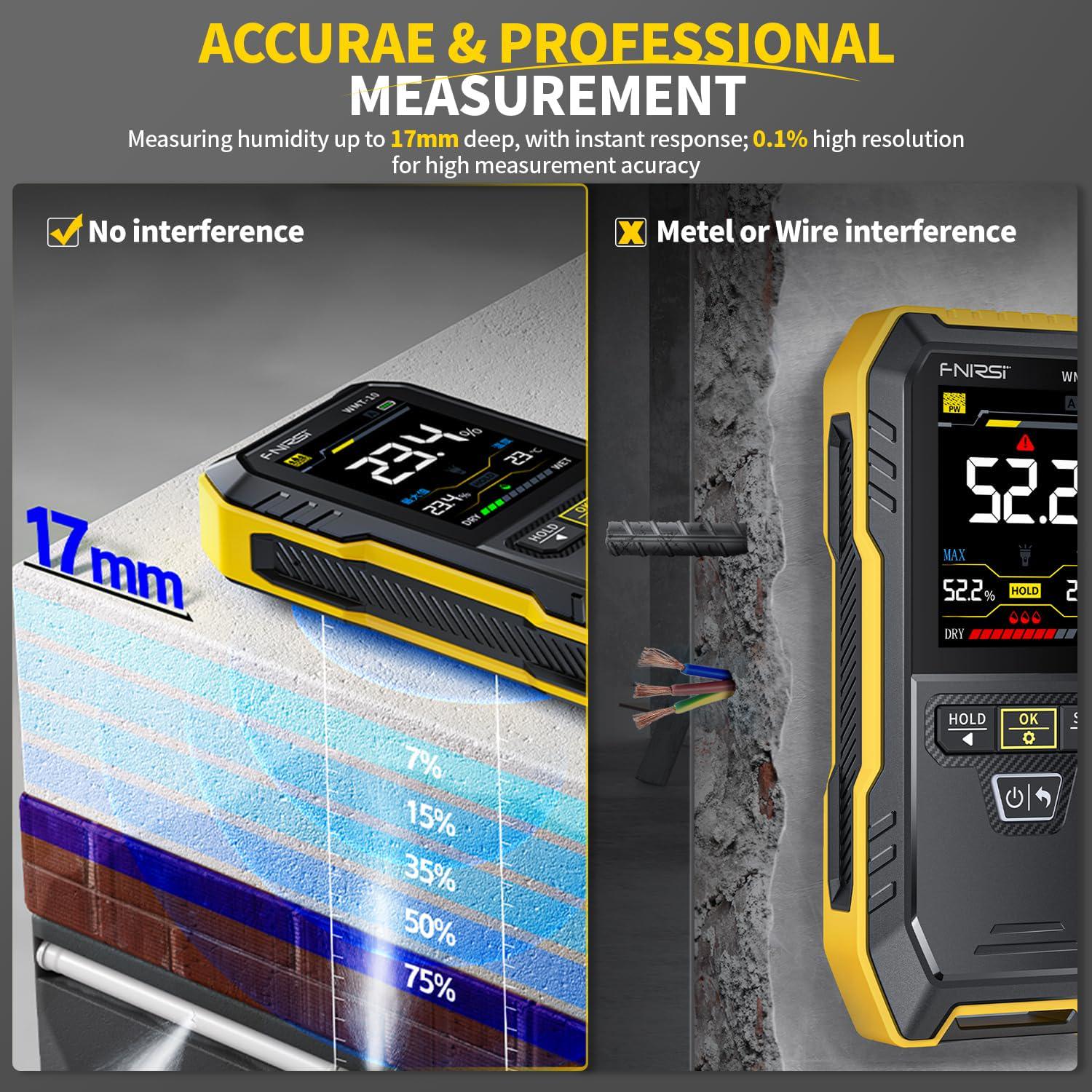 Вимірювач вологості деревини FNIRSI WMT-10 перезаряджається безштифтовий Black (WMT10) - фото 15 Вимірювач вологості деревини FNIRSI WMT-10 перезаряджається безштифтовий Black (WMT10) - фото 15