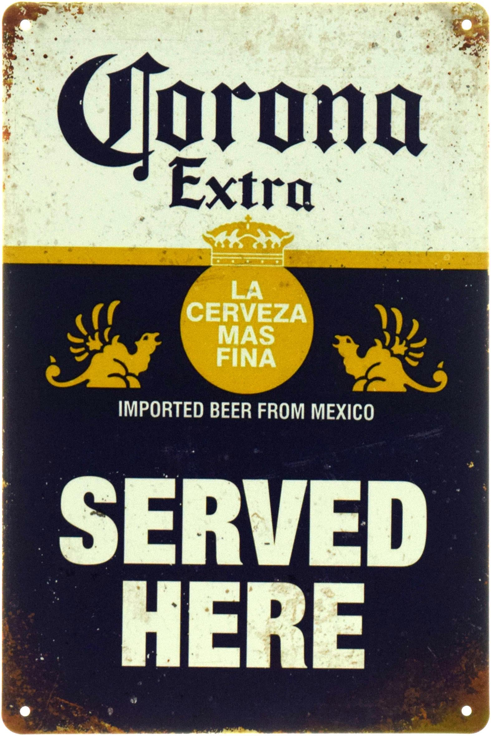 Табличка металева "Corona Extra Served Here" 20x30 см (ms-104536)
