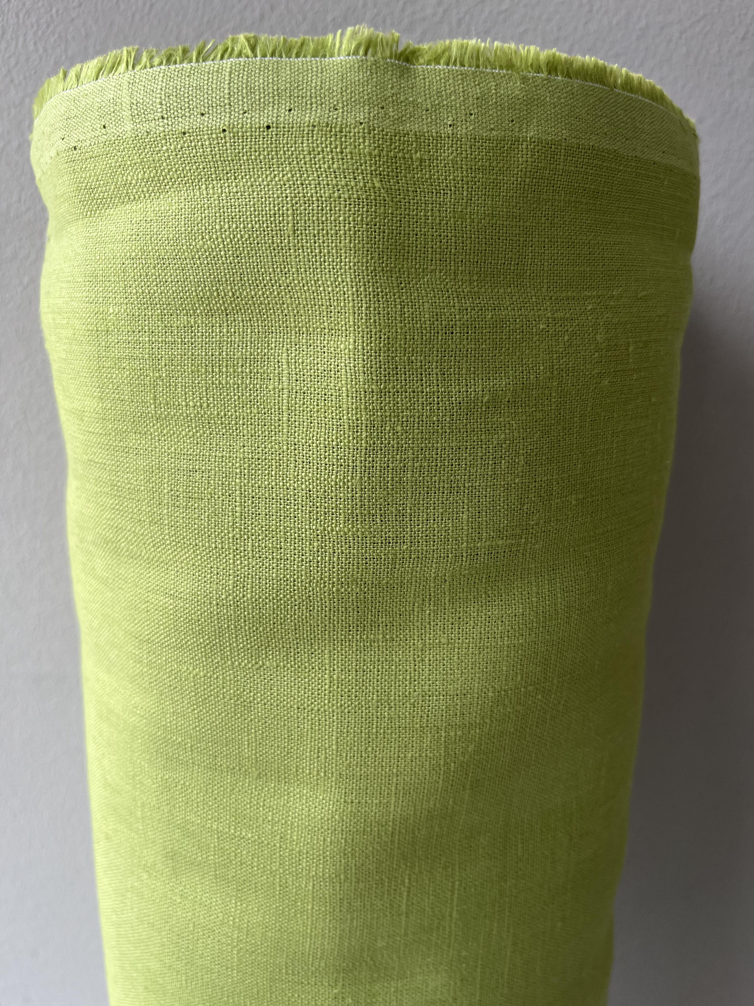 Тканина скатерна Linen Plus 100% льон 143 см 911 Салатовий - фото 3