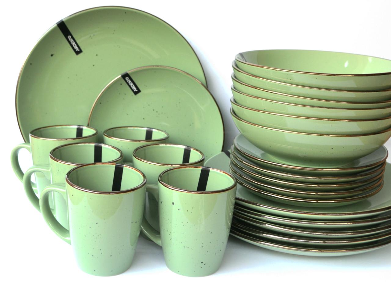 Сервиз столовый Ardesto Bagheria Pastel green AR0017GGC 17 пр. Зеленый (8-6-5086572)