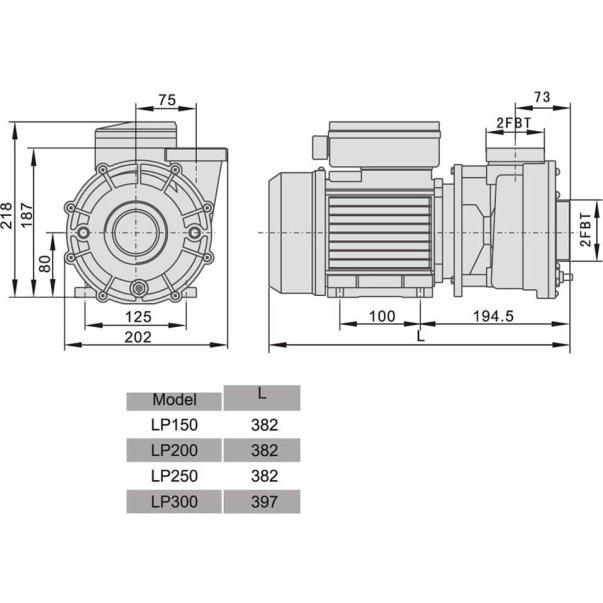 Насос для бассейна AquaViva LX LP200M 27 м3/час 1,5 кВт 230 В (16083) - фото 3