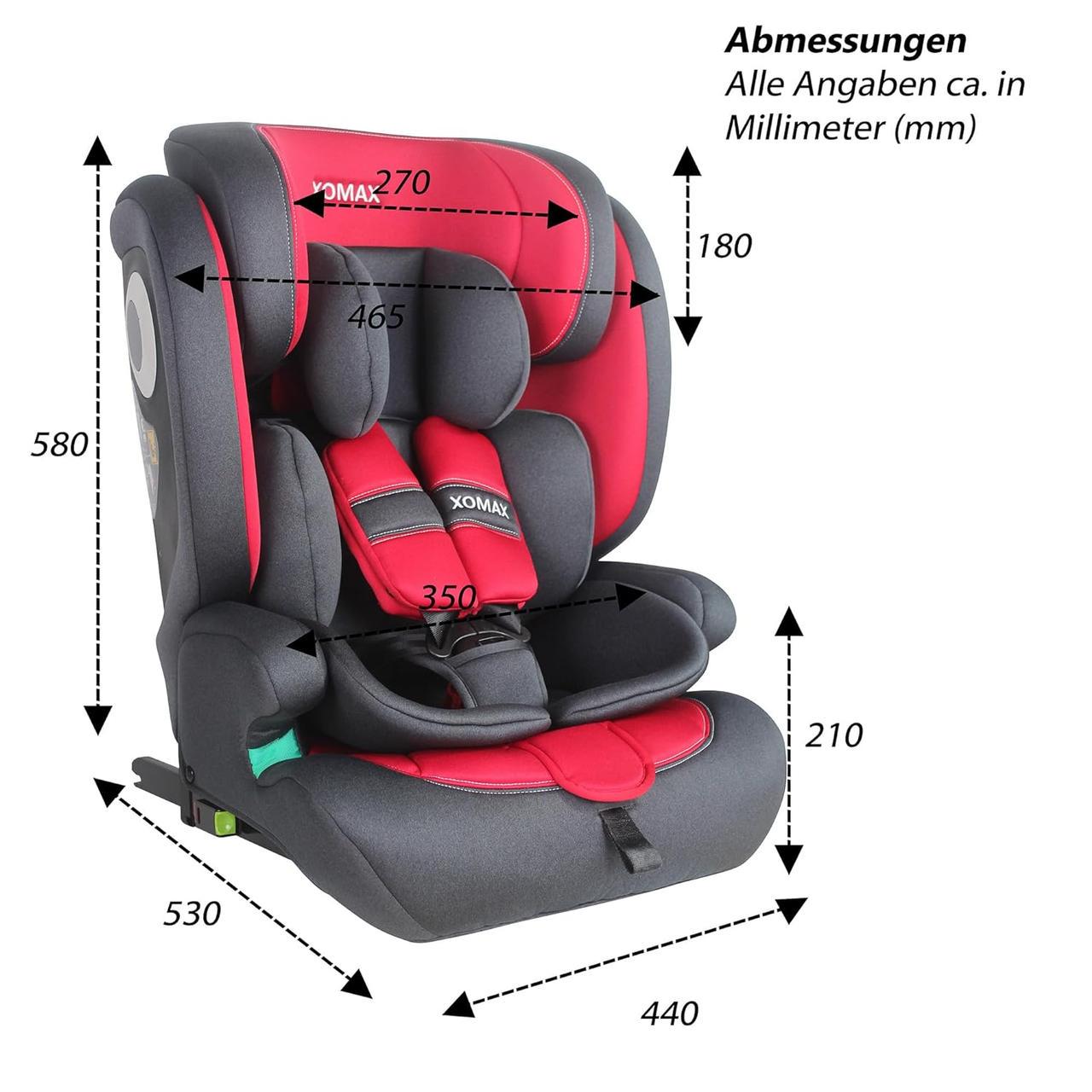 Крісло дитяче XOMAX LM238 з Isofix I 9-36 кг група 1/2/3 Червоний - фото 7