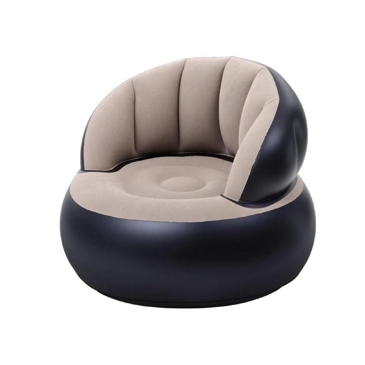 Надувное кресло AIR SOFA из велюра 80х80х67 см Бежевый (G6827/1)