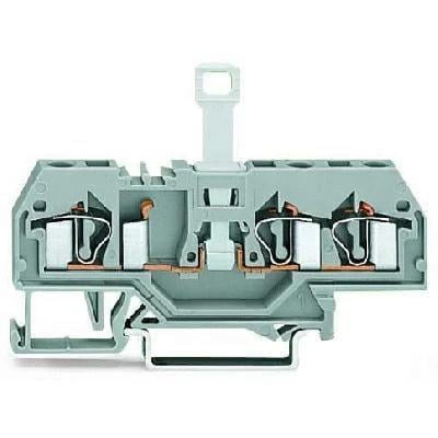 Клема швидкого монтажу WAGO 3-провідний прохідний клемник на DIN-рейку Сірий (28683915)