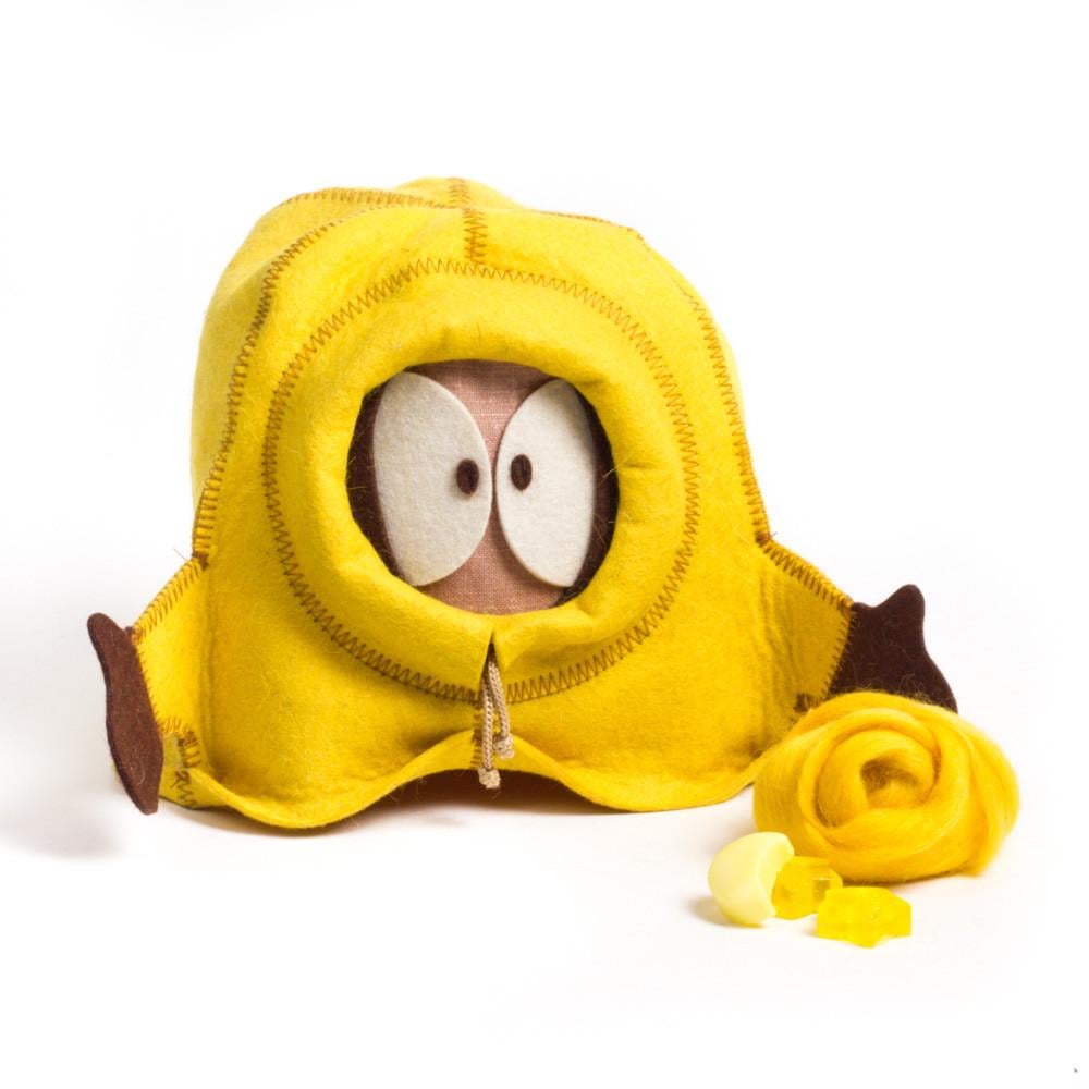 Банная шапка Luxyart "Кенни" натуральный войлок Желтый (LA-176)