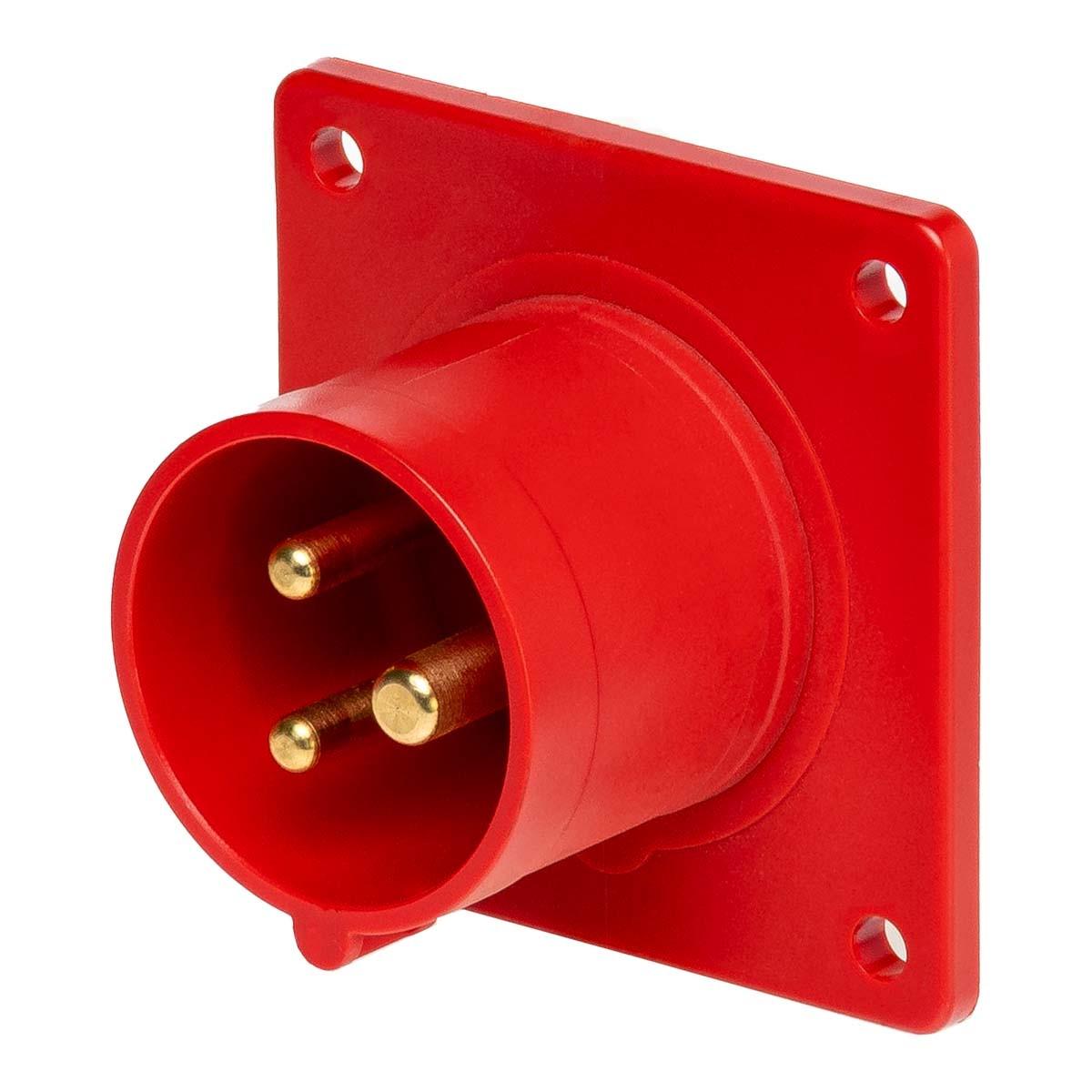 Вилка силовая IDE 16A 415 В 2P+E IP44 встроенная Красный (3111)