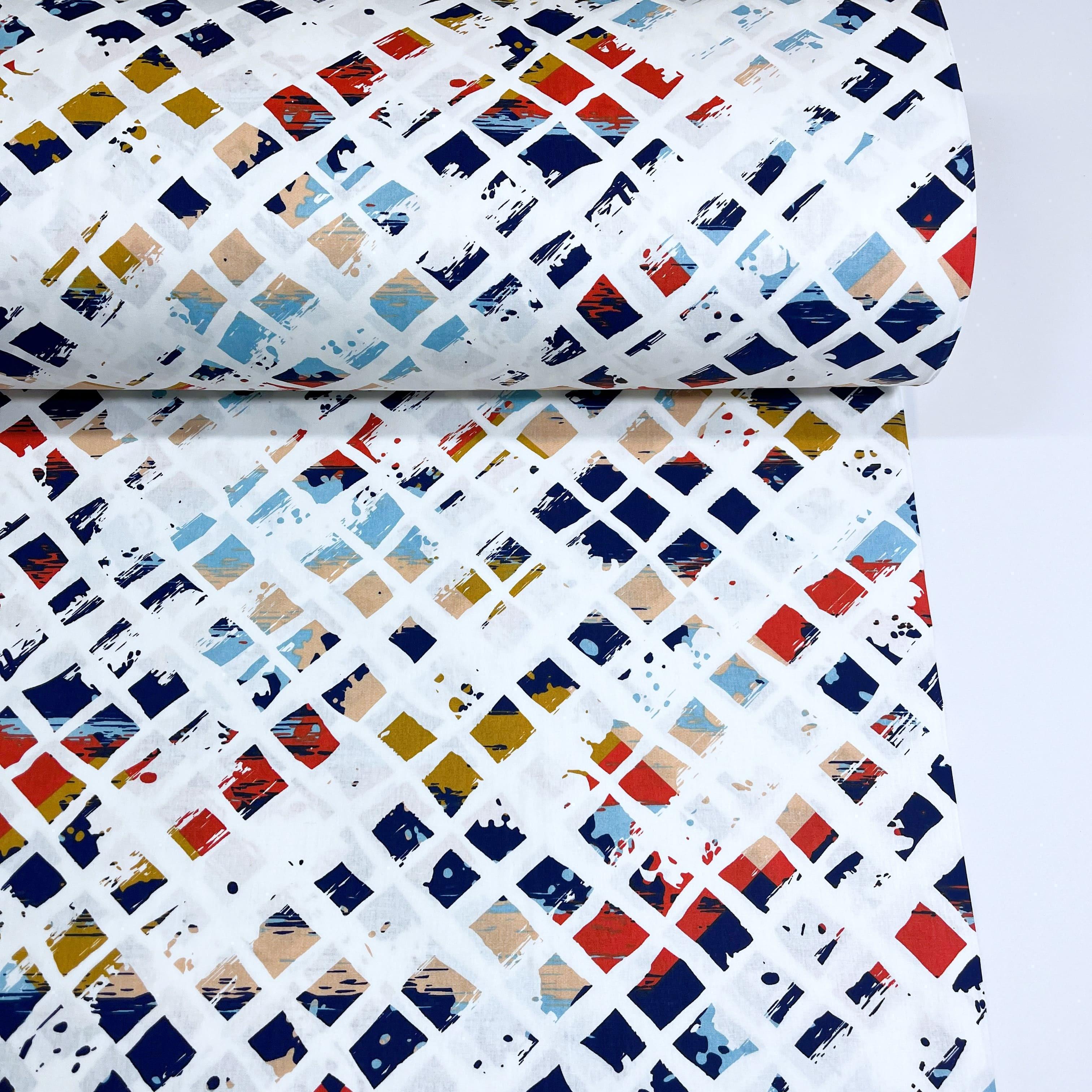 Ткань для постельного белья ранфорс ромбики 240 см (SL М06100/1 02294)