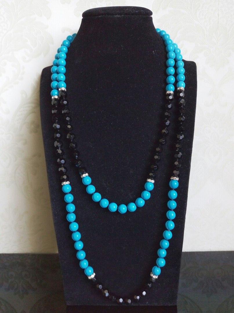 Бусы бирюза искусственная 8 мм Бирюзовый (ББ-007)