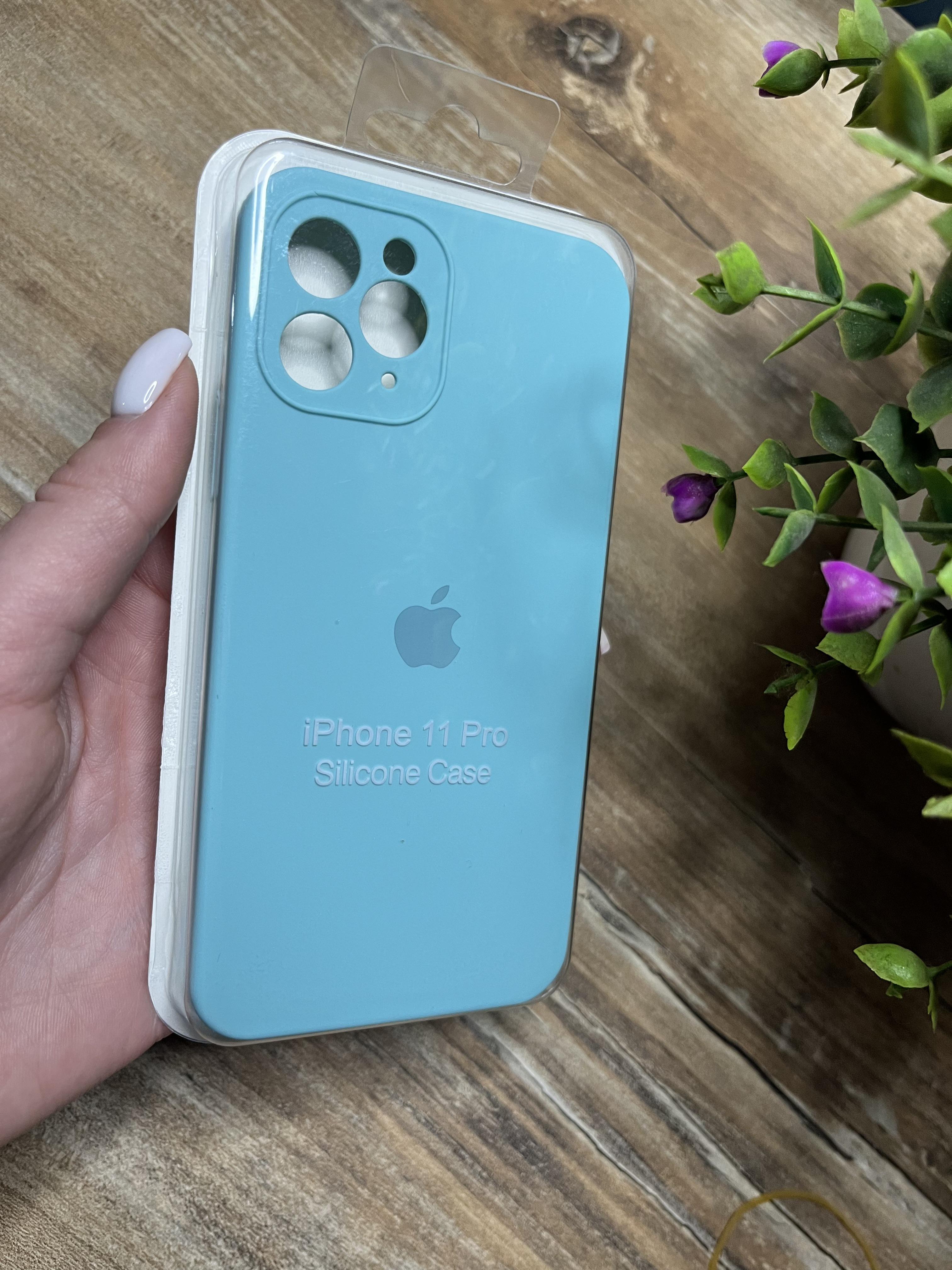 Чехол накладка на iPhone (Айфон) 11 pro квадратные борта silicone case full camera Apple