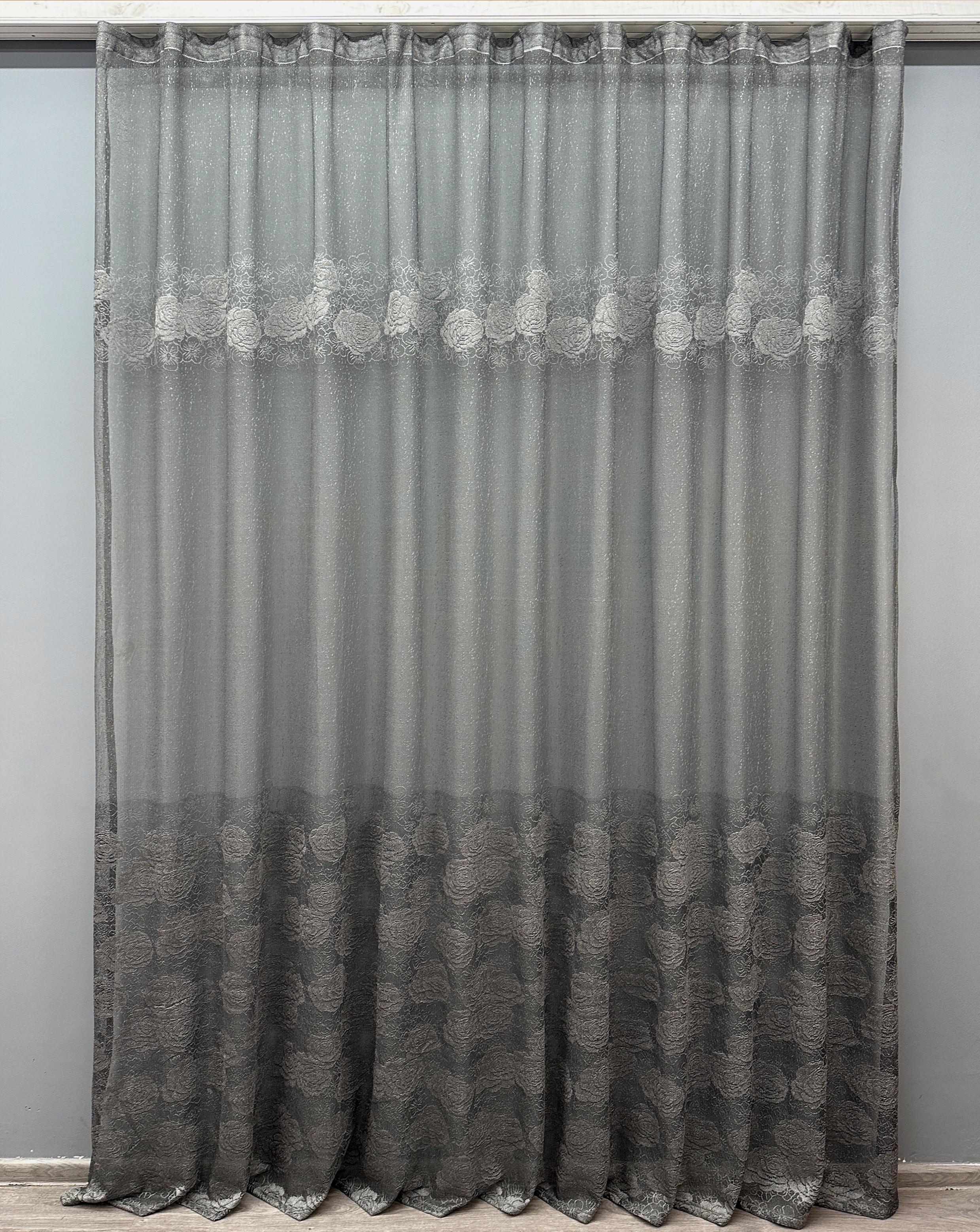 Тюль VR-Textil 1640т Greta Жаккард 300х270 см Графітовий (42-0602)