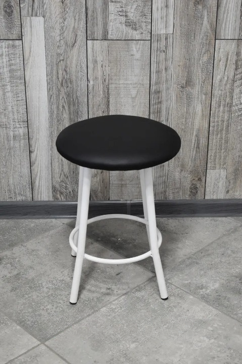 Табурет кухонний Муза металевий з м'яким сидінням 30х45 см Чорний/Білий (28373792)