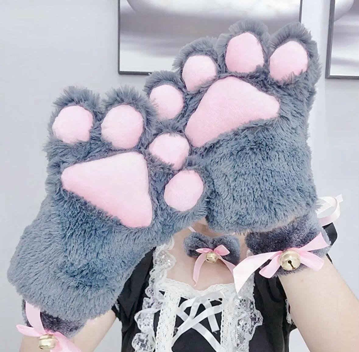 Варежки теплые меховые унисекс Wuke Лапки One size Серый - фото 2 Варежки теплые меховые унисекс Wuke Лапки One size Серый - фото 2